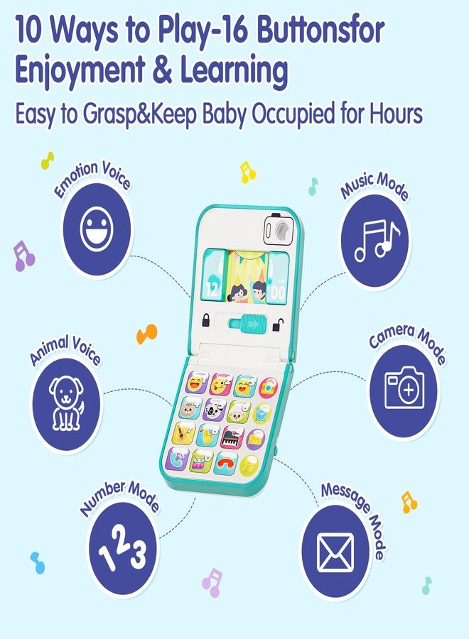 HOLA Baby Phone Toys for 1 Year Old Boy Girl, My First Learning Play Phone for Kid, Musical Light up Phone Toys 12 18 24 Month, Toys for 1,2 Year Old Boys Girls,Blue - Image 4